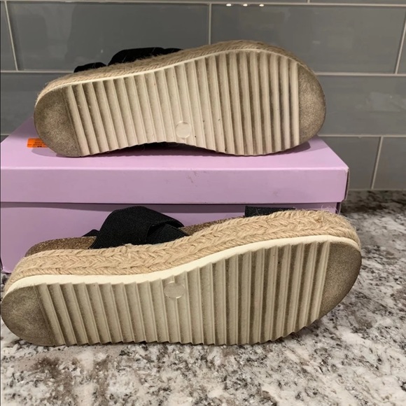 Madden Girl Womens Cybell Espadrille Wedge Sandal Black 6.5 - Picture 5 of 8